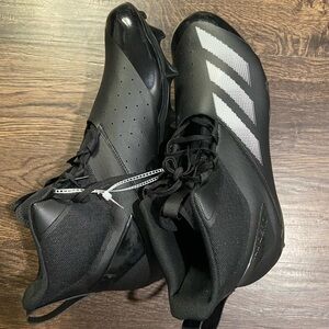 Black Adidas Adizero Chaos Lineman football cleats